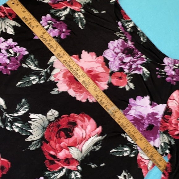 ROZ & ALI floral midi dress 3/4 bell sleeves stretchy scoop small flaw size 2X - Picture 9 of 13